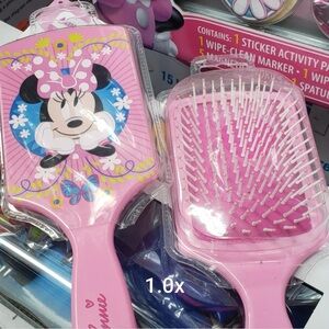 Disney Minnie Mouse Pink Floral Hairbrush Duo